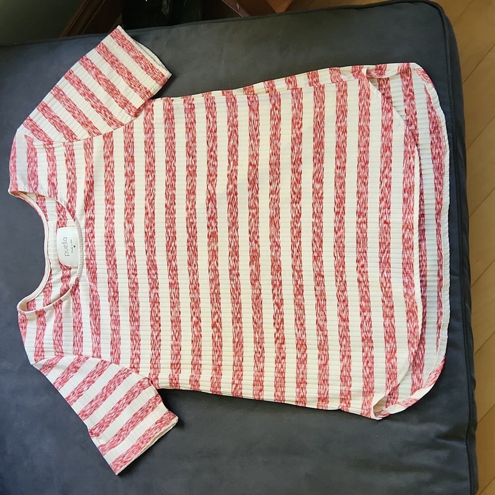 New Puella Striped Top with Lace Up Back Detail, Goldentote
